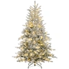 Image de HOMCOM Sapin de Noël artificiel 180 cm arbre de Noël lumineux floqué enneigé avec lumière LED blanc chaud et 1321 pointes
