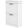 Image de HOMCOM Meuble à chaussures, 2 portes abattants, étagères réglables, pour entrée, couloir, 54 x 24 x 82,5 cm, blanc