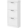 Image de HOMCOM Meuble à chaussures, 3 portes abattants 15 paires, étagères réglables, pour entrée, couloir, 54 x 24 x 117,5 cm, blanc