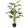 Image de Outsunny Plante Artificielle Monstera Réaliste avec 21 Feuilles dans Pot en Ciment pour Intérieur et Extérieur Aosom France
