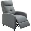Image de HOMCOM Fauteuil de relaxation inclinable manuellement avec repose-pied revêtement effet lin gris