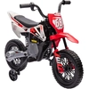 Image de AIYAPLAY Moto électrique pour enfant moto cross pour enfants de 3 à 6 ans 2 moteurs 12V vitesse max. 5 km/h rouge