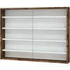 Image de HOMCOM Vitrine murale pour objets de collection 5 étagère réglables en hauteur et 2 portes coulissantes 80 x 9,5 x 60 cm marron