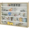 Image de HOMCOM Vitrine pour collection vitrine murale 80 x 9,5 x 60 cm 4 étagères réglables en hauteur 2 portes coulissantes en verre