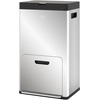 Image de HOMCOM Poubelle rectangulaire à pédale poubelle cuisine 3 compartiments fermeture douce acier inox 45,7 x 35,8 x 76 cm argent