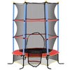Image de HOMCOM Trampoline Enfant Ø 1,75 × 1,90H m Filet de sécurité Porte zipée Couvre-Ressorts 6 poteaux rembourrés Noir Rouge Bleu
