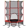 Image de HOMCOM Trampoline Enfant Ø 1,63 × 1,9H m Filet de sécurité Porte zipée Couvre-Ressorts 6 poteaux rembourrés Inclus Rouge
