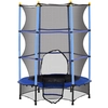 Image de HOMCOM Trampoline Enfant Ø 1,40 × 1,90H m Filet de sécurité Porte zipée Couvre-Ressorts 6 poteaux rembourrés Inclus Bleu