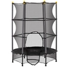 Image de HOMCOM Trampoline Enfant Ø 1,40 × 1,90H m Filet de sécurité Porte zipée Couvre-Ressorts 6 poteaux rembourrés Inclus Noir