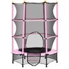 Image de HOMCOM Trampoline Enfant Ø 1,40 × 1,90H m Filet de sécurité Porte zipée Couvre-Ressorts 6 poteaux rembourrés Inclus Rose