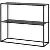 Image de HOMCOM Table console table d'appoint d'entrée minimaliste industrielle 2 étagères 90 x 30 x 75 cm acier noir