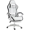 Image de Vinsetto Siège gaming fauteuil gaming dossier inclinable 135° avec appui-tête repose-pieds 65l x 65P x 121-129H cm blanc et noir
