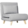 Image de HOMCOM Fauteuil convertible 2 en 1 chauffeuse lit 1 place Dossier Réglable pieds en Bois et coussin