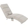 Image de HOMCOM Fauteuil relax salon fauteuil de massage et chauffage meridienne avec télécommande et oreiller, tissu effet lin, crème