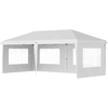 Image de Outsunny Tonnelle pop-up pliante - tente de réception - 3 x 6 m 3 cotés démontables blanc