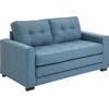 Image de HOMCOM Canapé droit convertible 2 places - dossier capitonné - 147,5 x 75 x 85 cm - bleu