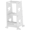 Image de AIYAPLAY Tour d'observation enfant tour d'apprentissage enfant structure trapézoïdale 60 x 44,5 x 86 cm blanc