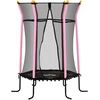 Image de HOMCOM Trampoline pour enfant Ø 1,63 x 1,9 m filet de sécurité porte zippée 6 poteaux rembourrés inclus rose noir
