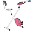 Image de HOMCOM Vélo d'appartement pliable vélo de fitness 8 niveaux de résistance magnétique Dossier selle réglable écran LCD capteur fréquence cardiaque rose