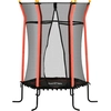 Image de HOMCOM Trampoline pour enfant Ø 1,63 x 1,9 m filet de sécurité porte zippée 6 poteaux rembourrés inclus rouge noir
