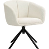 Image de HOMCOM Fauteuil de salon pivotant 360°, fauteuil de chambre avec assise rembourrée, 58,5 x 59 x 78,5 cm, crème
