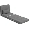 Image de HOMCOM Fauteuil chauffeuse pliant 3 en 1 avec coussin, convertible, matelas dépliant pour invités, salon, bureau, gris