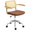 Image de HOMCOM Chaise de bureau fauteuil de bureau fonction basculante hauteur réglable assise pivotante 60l x 55,5P x 82-90H cm marron