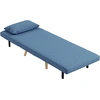 Image de HOMCOM Fauteuil chauffeuse convertible 3 en 1 lit fauteuil lit 1 place dossier 5 positions en tissu avec coussin, bleu