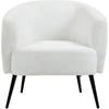 Image de HOMCOM Fauteuil design en tissu effet laine bouclée avec accoudoirs pieds métal noir pour chambre salon 72 x 73 x 73 cm blanc