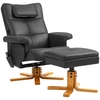 Image de HOMCOM Fauteuil massant avec repose-pied, dossier inclinable jusqu'à 135°, coffre de rangement, télécommande