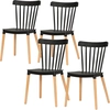 Image de HOMCOM Lot de 4 chaises style scandinave dossier haut assise en polypropylène pieds en hêtre 48 x 52,5 x 83 cm noir