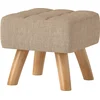 Image de HOMCOM Repose pied salon ottoman siège rembourré en tissu avec pieds en bois 27 x 27 x 26 cm marron clair