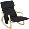 Image de HOMCOM Fauteuil relax à bascule fauteuil allaitement avec repose-pieds réglable, poche latérale et appui-tête, noir