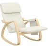 Image de HOMCOM Fauteuil relax à bascule fauteuil allaitement avec repose-pieds réglable, poche latérale et appui-tête, blanc crème
