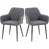 Image de HOMCOM Chaises de Salle à Manger Chaises de Visiteur Design scandinave - Lot de 2 chaises - Pieds effilés métal Noir