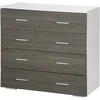 Image de HOMCOM Commode meuble de rangement style contemporain 4 tiroirs 76 x 35 x 72 cm blanc et gris