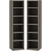 Image de HOMCOM Lot de 2 étagères colonnes armoire de rangement CD-DVD 12 compartiments 21 x 22,5 x 88,5 cm capacité 204 CD gris foncé