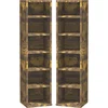 Image de HOMCOM Lot de 2 étagères colonnes armoire de rangement CD 12 compartiments 21 x 22,5 x 88,5 cm capacité 204 CD brun rustique