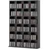 Image de HOMCOM Meuble de rangement multimédia 480 CD/ 312 DVD - bibliothèque en bois avec étagères réglables, 89 x 130,5 cm, noir