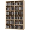 Image de HOMCOM Meuble de rangement multimédia 456 CD/ 336 DVD - bibliothèque en bois avec étagères réglables 89 x 130,5 cm bois naturel