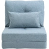 Image de HOMCOM Chauffeuse canapé-lit convertible fauteuil 1 place avec 1 coussin avec dossier réglable, bleu