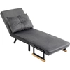 Image de HOMCOM Fauteuil convertible 1 place fauteuil-lit chauffeuse 3 en 1 dossier réglable oreiller tissu velours 63x73x81cm gris