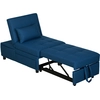 Image de HOMCOM Fauteuil convertible 1 place fauteuil lit avec dossier réglable, siège rembourré et oreiller, bleu