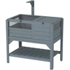 Image de PawHut Maison enclos pour tortues sur pieds avec étagère de rangement en bois de sapin - dim. 103H x 84L x 51l cm