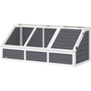 Image de PawHut Maison enclos cage pour petit animal tortue en bois avec couvercle ouvrable, loquets, 2 espaces distincts, gris