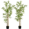 Image de HOMCOM Plante artificielle Bambou arbre artificiel hauteur 180 cm avec pot, décoration interieur, très réaliste