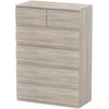 Image de HOMCOM Commode 6 tiroirs meuble de rangement sans poignées design minimaliste 80 x 39 x 115 cm bois naturel