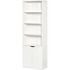Image de HOMCOM Bibliothèque Armoire à livres avec 4 compartiments ouverts et 2 portes pour le salon et le bureau 59x29x180 cm Blanc