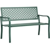 Image de Outsunny Banc de jardin banc extérieur jardin en acier avec dossier à motif floral pour 2 personnes 127 x 63 x 83 cm vert foncé