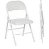 Image de HOMCOM Lot de 2 chaises pliantes chaises de salle à manger portables cadre en acier dim. 45l x 46P x 78H cm blanc